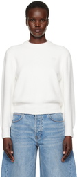 alexanderwang.t White Relaxed Embroidered Logo Sweater