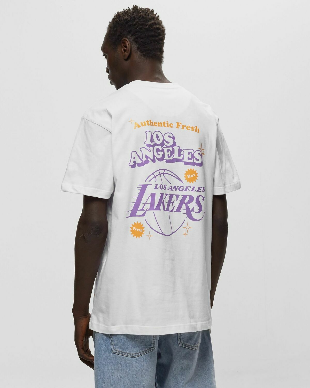 Mitchell & Ness Nba Merch Take Out Tee Lakers White - Mens - Shortsleeves