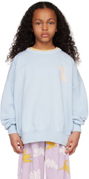 The Animals Observatory Kids Blue Bear Oversized Sweatshirt