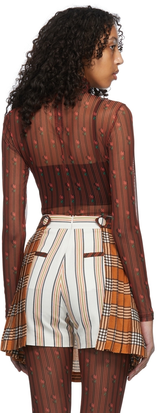 SHUTING QIU Black & Orange Polyester T-Shirt