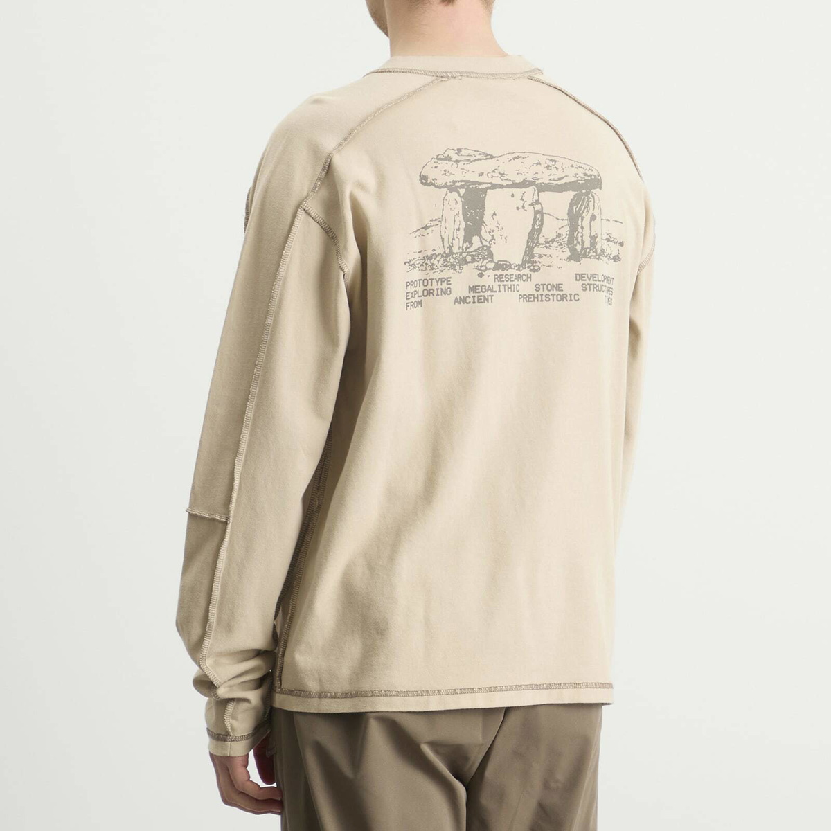KA_YO_Prototype Men's Heavyweight Longsleeve Graphic T-Shirt in Plaza Taupe