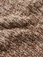 Mr P. - Dégradé Crocheted Cashmere and Wool-Blend Sweater - Brown