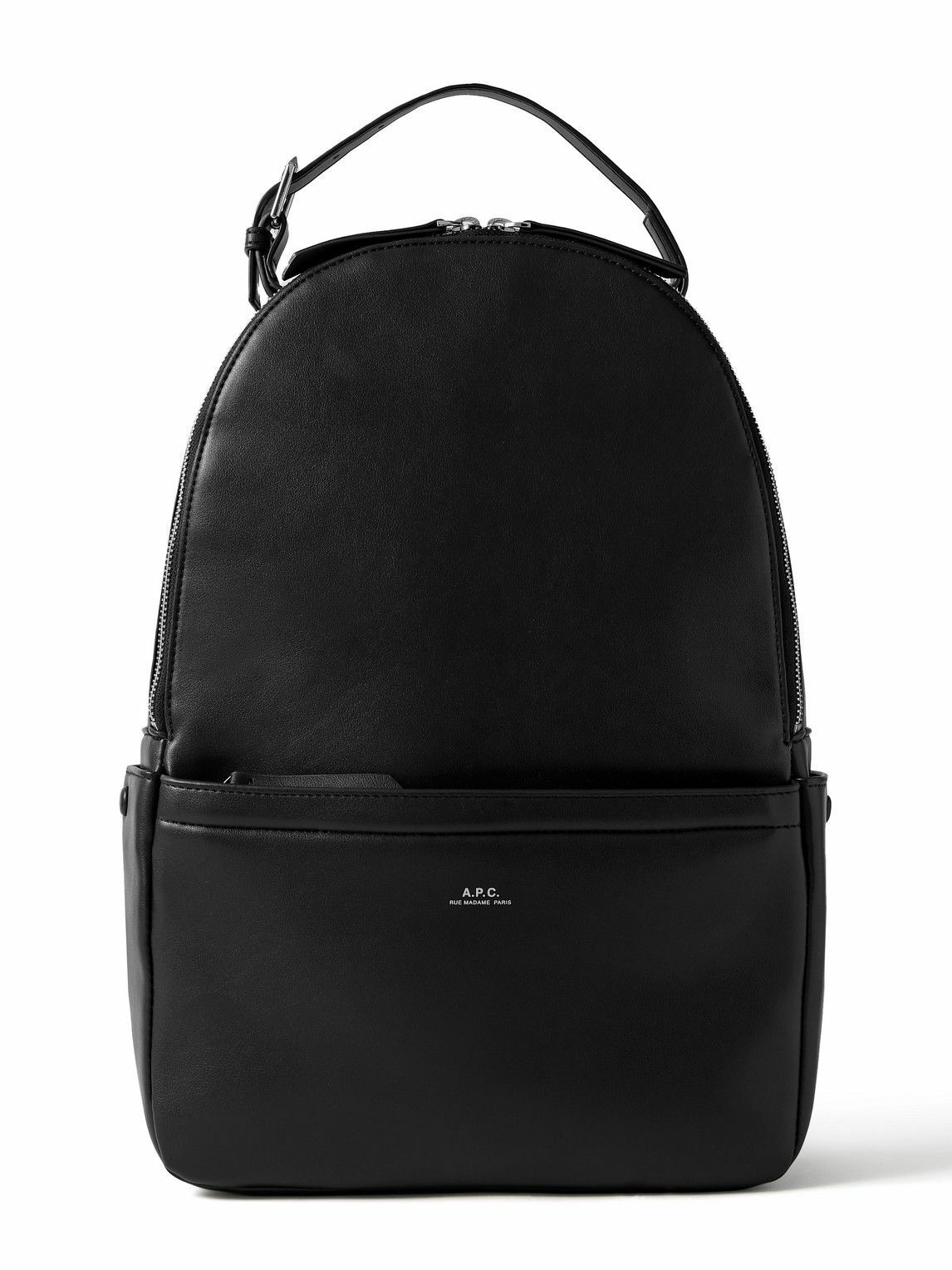 Photo: A.P.C. - Logo-Print Recycled-Faux Leather Backpack
