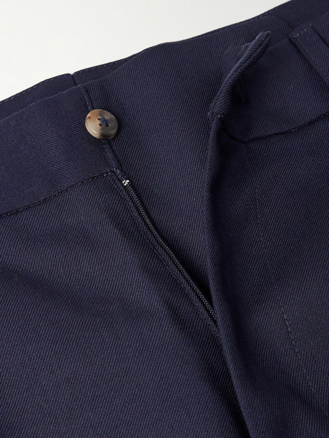 De Bonne Facture - Straight-Leg Pleated Super 130s Wool Suit Trousers - Blue