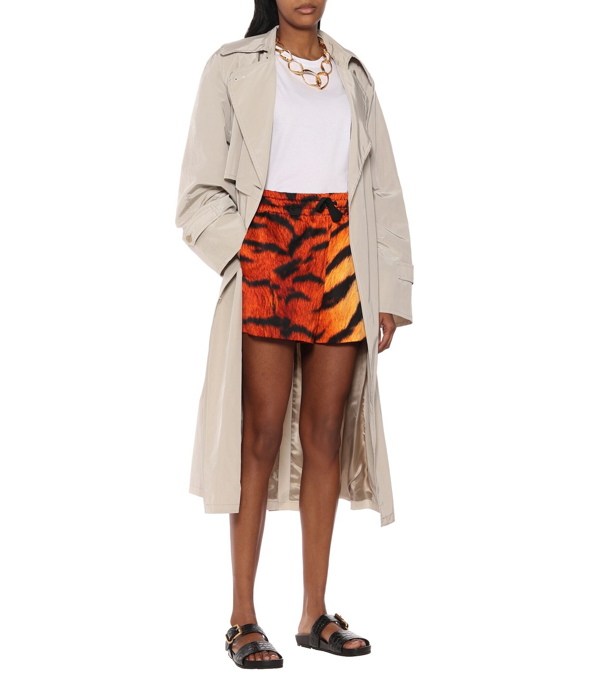 Dries Van Noten - Tiger-print drawstring shorts Dries Van Noten