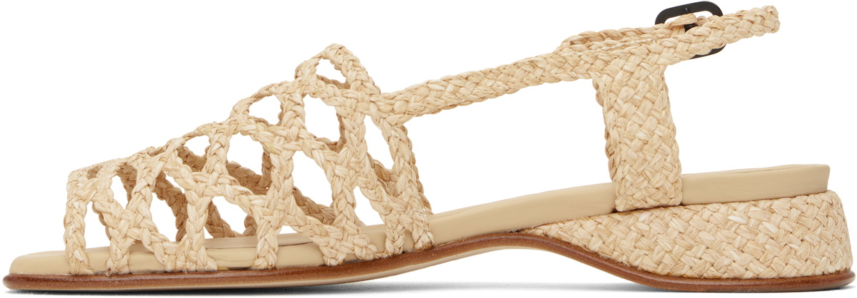 HEREU Beige Alzira Raffia Sandals