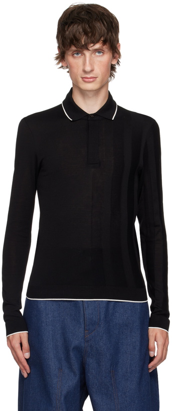 Photo: JACQUEMUS Black 'Le polo Tricot' Polo