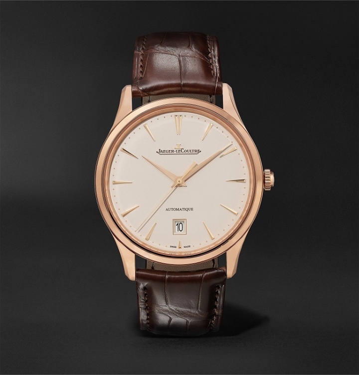 Photo: Jaeger-LeCoultre - Master Ultra Thin Date Automatic 39mm 18-Karat Rose Gold and Alligator Watch, Ref No. 1232510 - Neutrals