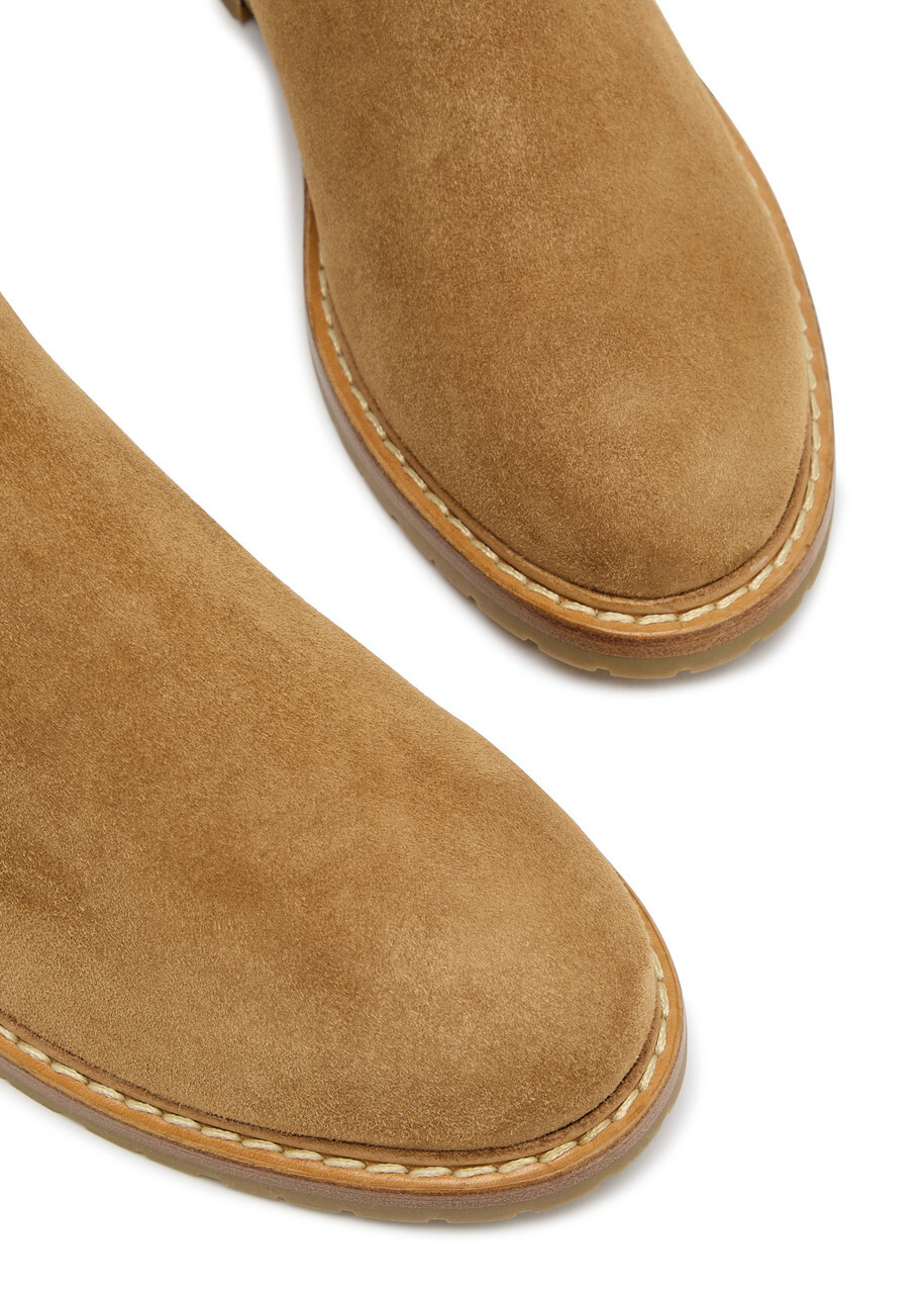 Legres Suede Chelsea Ankle Boots Taupe