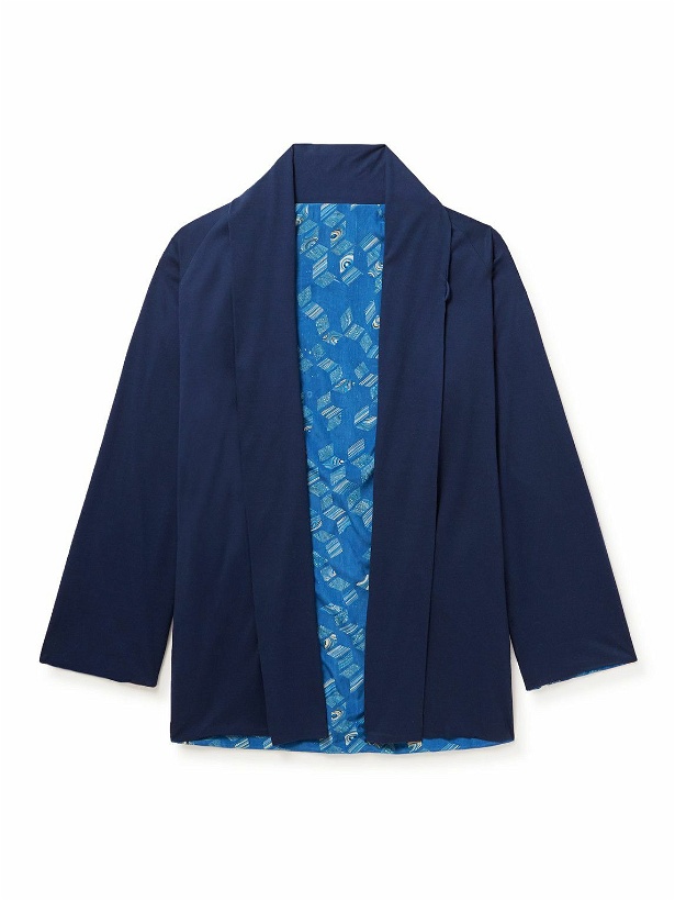 Photo: Blue Blue Japan - Reversible Printed Cotton-Jersey and Cady Jacket - Blue