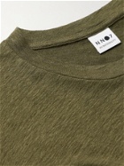 NN07 - Dylan Mélange Slub Linen T-Shirt - Green