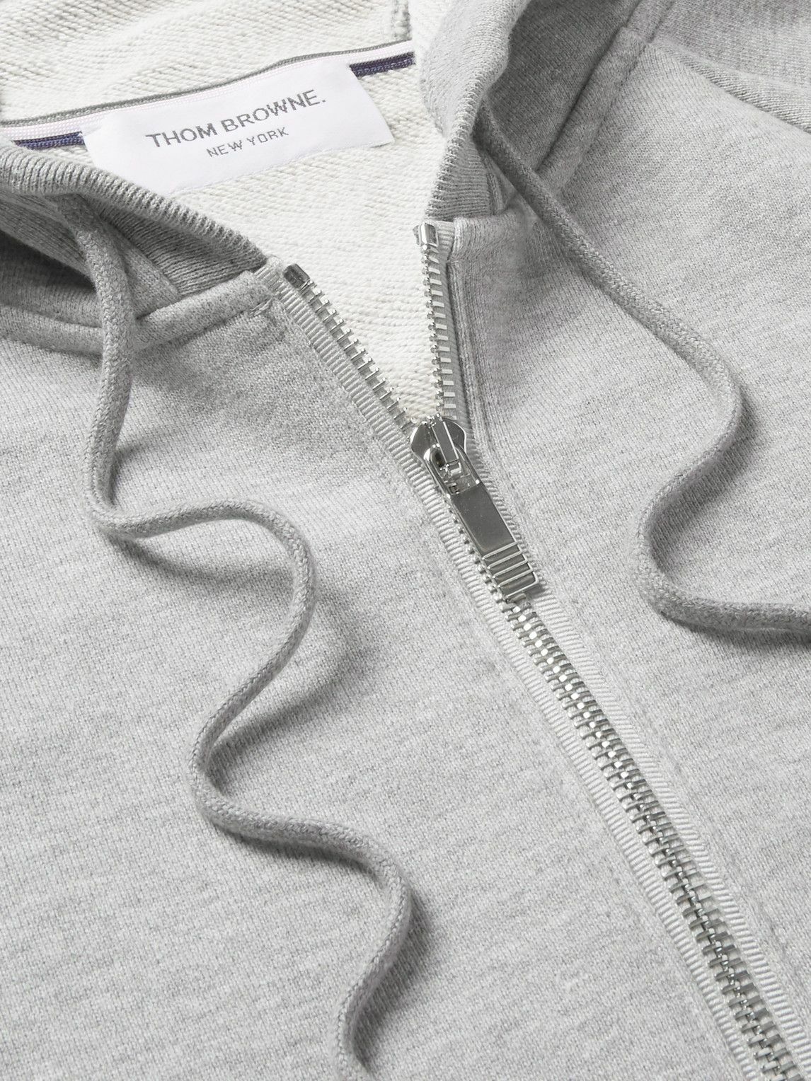 Thom Browne - Striped Loopback Cotton-Jersey Zip-Up Hoodie