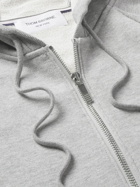 Thom Browne - Striped Loopback Cotton-Jersey Zip-Up Hoodie - Gray