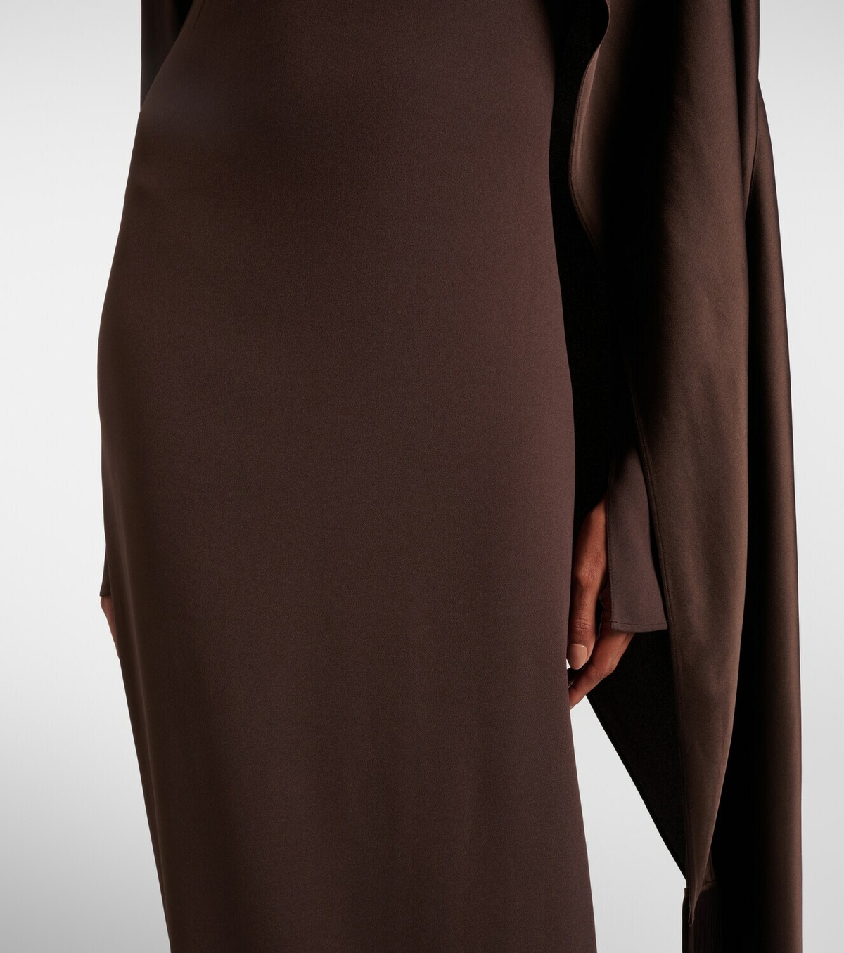 Taller Marmo Mounia caped crêpe cady gown