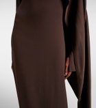 Taller Marmo Mounia caped crêpe cady gown