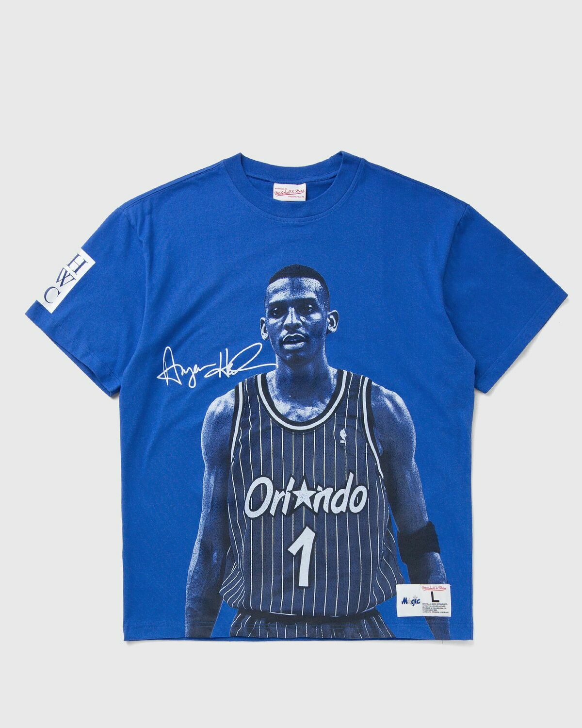 Mitchell & Ness NBA ULTIMATE PLAYER TEE VINTAGE LOGO ORLANDO MAGIC PENNY HARDAWAY #1 Blue Mens Shortsleefe