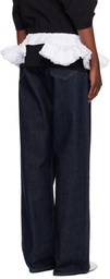 Dries Van Noten White Ruffled Cotton Waist Belt