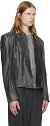 MMIC Gray Vapor Leather Jacket