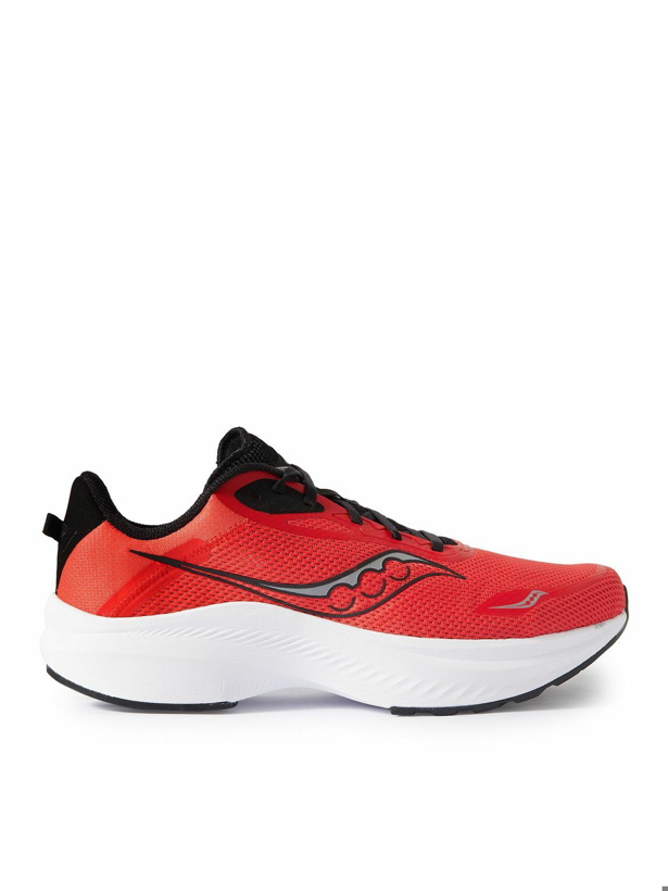 Photo: Saucony - Axon 3 Rubber-Trimmed Mesh Running Sneakers - Red