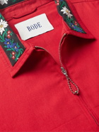 BODE - Alpine Embroidered Cotton-Twill Jacket - Red