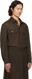 Feng Chen Wang Brown Triple Cut Shirt