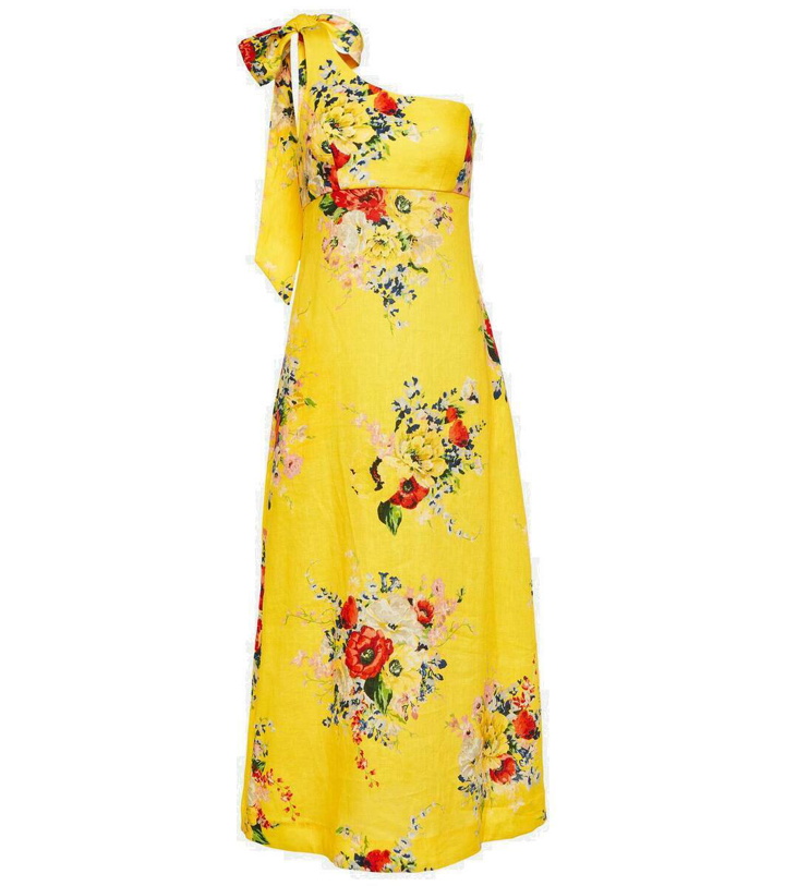 Photo: Zimmermann One-shoulder floral linen midi dress
