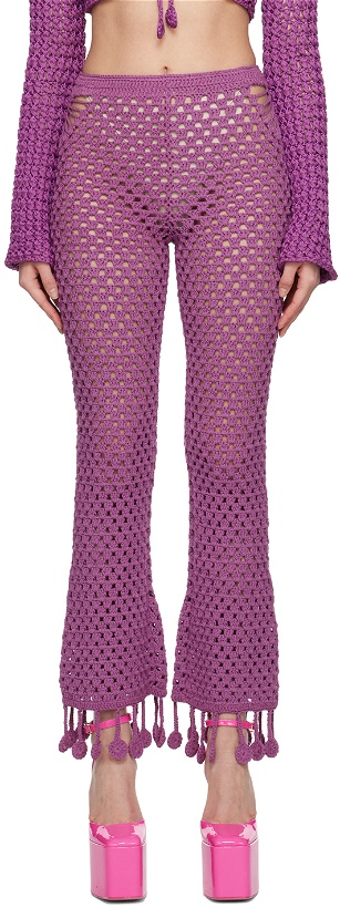 Photo: Moschino Purple Crocheted Lounge Pants