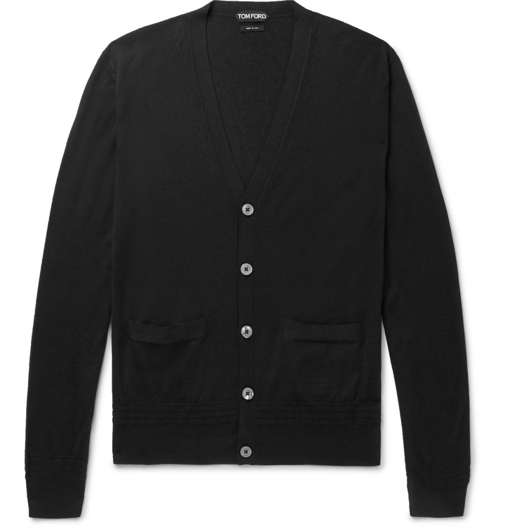 Photo: TOM FORD - Cashmere and Silk-Blend Cardigan - Black