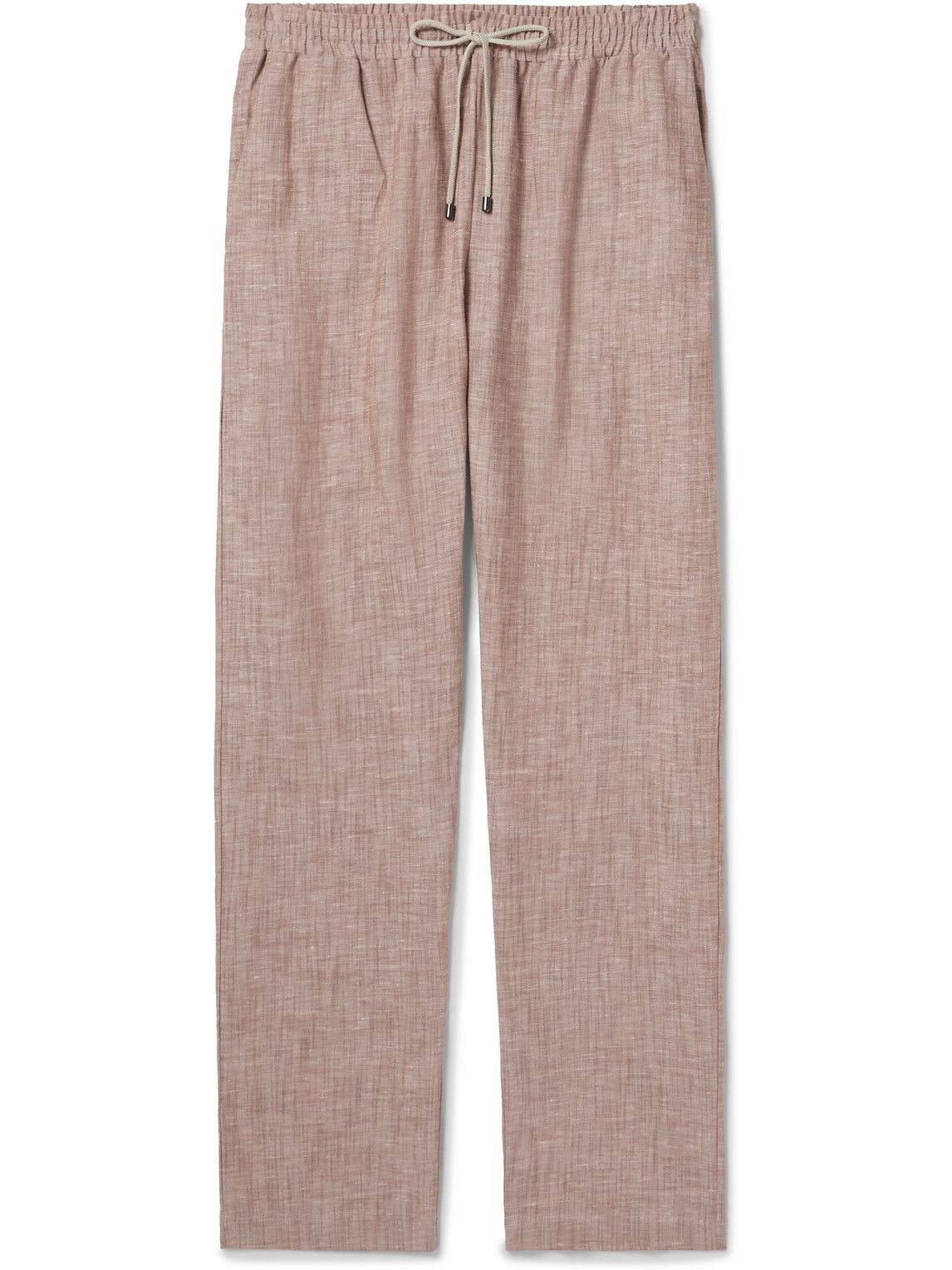 Zimmerli - Straight-Leg Linen and Cotton-Blend Drawstring Trousers - Red