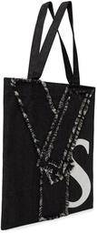 Y's Black Patchwork Tote