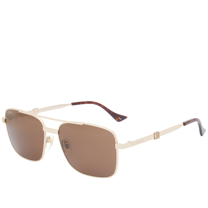 Photo: Gucci Men's Eyewear GG1441S Sunglasses in Gold/Brown