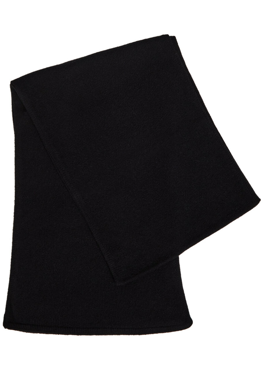 John Smedley Quartz Cashmere and Wool-blend Scarf - Black - One Size