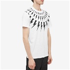 Neil Barrett Men's Fairisle Thunderbolt T-Shirt in White/Black