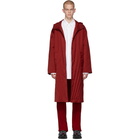 Valentino Red Pleated Parka