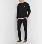 AMI - Logo-Appliquéd Loopback Cotton-Jersey Sweatshirt - Black