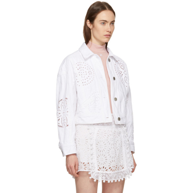 Isabel Marant White Denim Embroidered Rena Jacket Isabel Marant