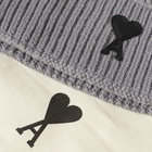 AMI Men's A Heart Logo Beanie in Grey/Black