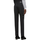 Balmain Black Wool Satin Trousers