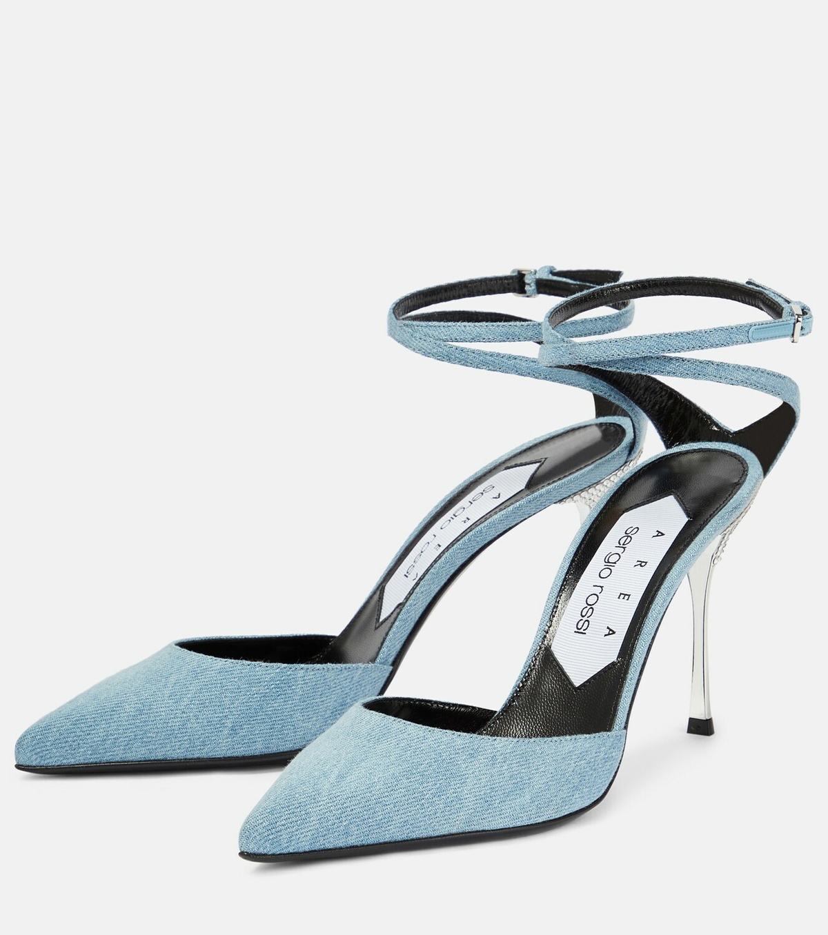 Area - x Sergio Rossi Marquise denim pumps AREA