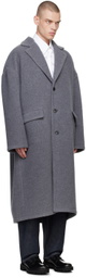 Valentino Gray Virgin Wool Coat
