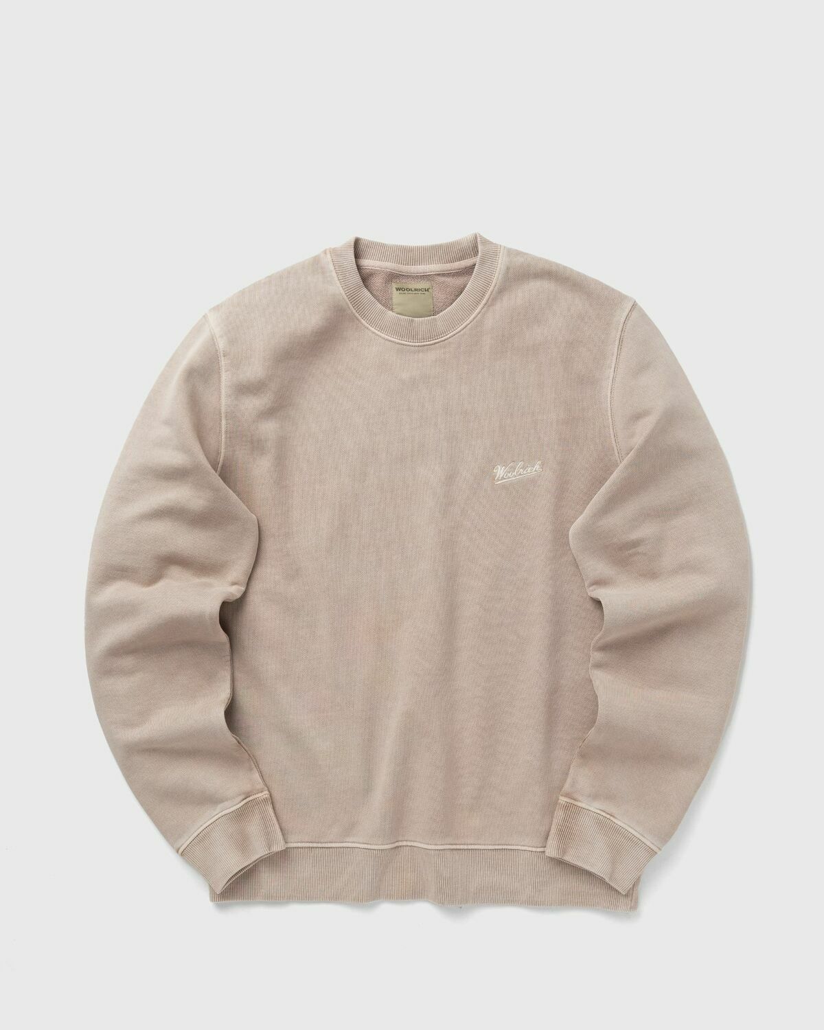 Woolrich Garment Dyed Crewneck Beige Sweatshirts