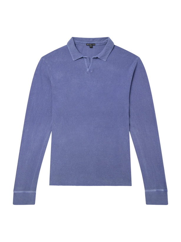 Photo: James Perse - Cotton-Twill Polo Shirt - Blue