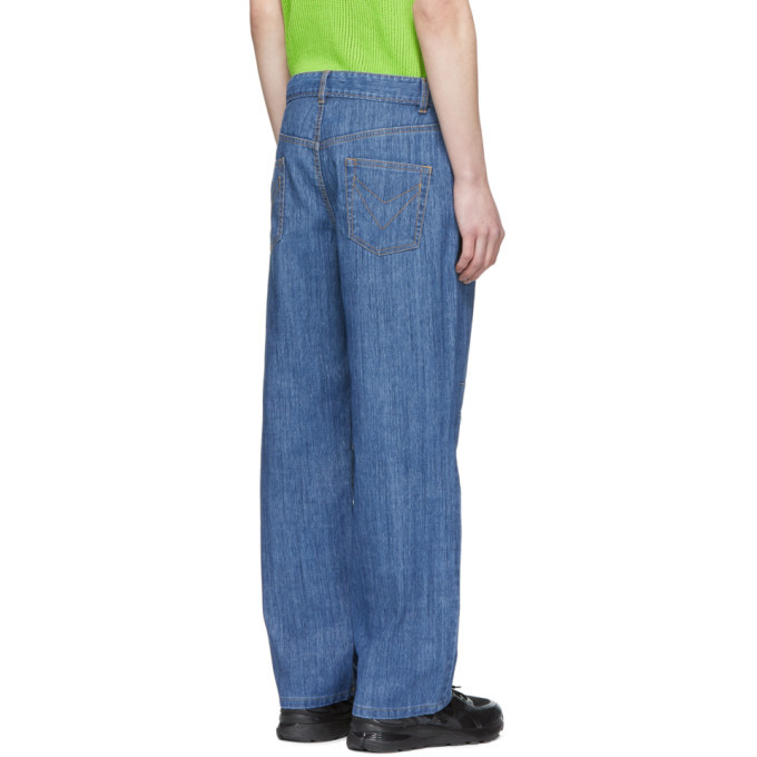 Chin Mens Blue Snow Wash Jeans