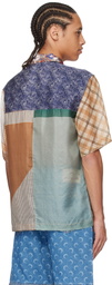 Marine Serre Multicolor Regenerated Silk Scarves Bowling Shirt
