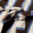 Tekla Fabrics Terry Stripe Bathrobe in Cocoa White