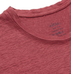 Altea - Garment-Dyed Slub Linen T-Shirt - Red