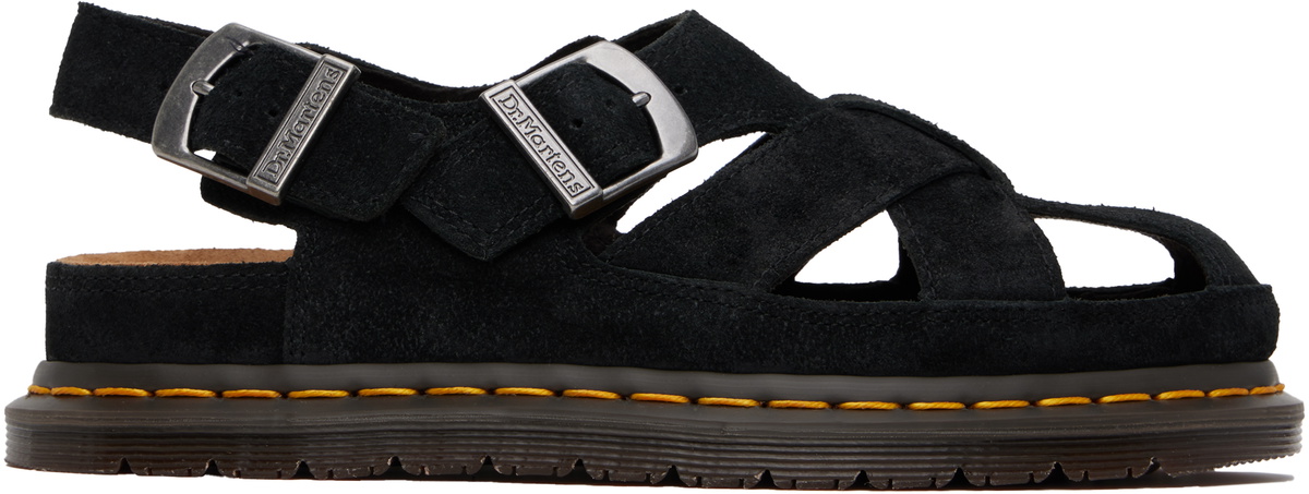 Dr. Martens Black Archive Fisherman Suede Sandals