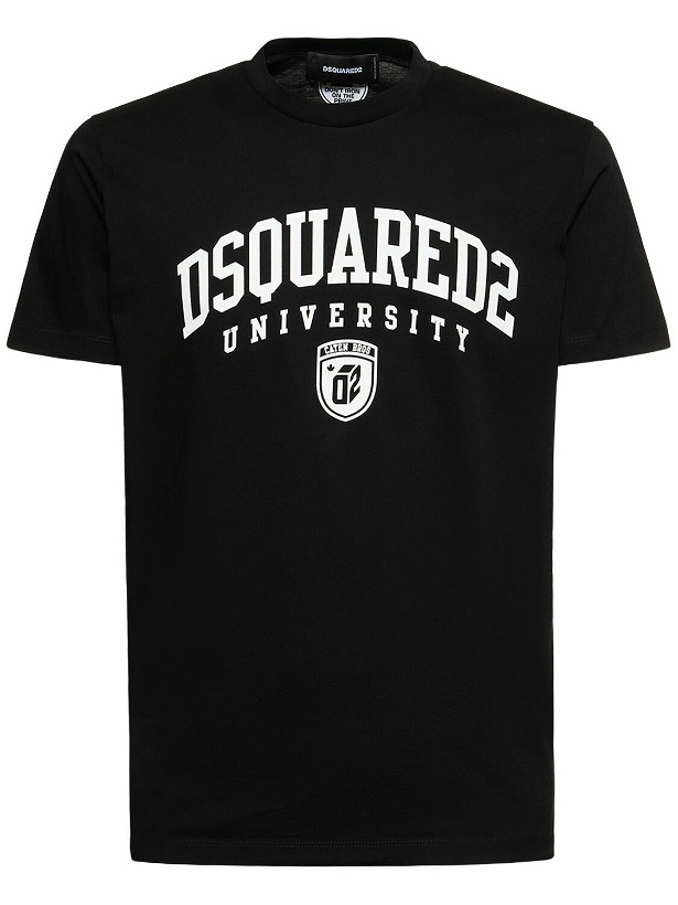 Photo: DSQUARED2 - University Logo Cotton Jersey T-shirt