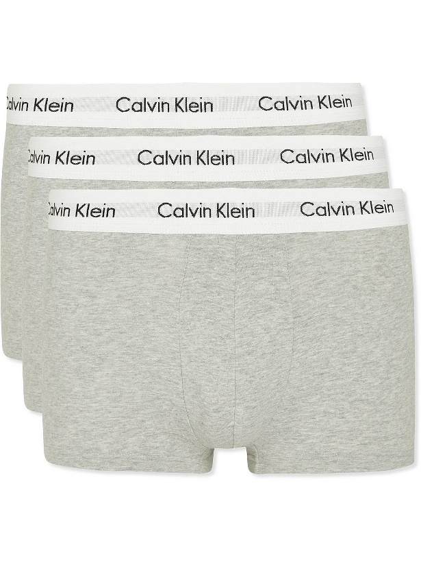Photo: Calvin Klein Underwear - Three-Pack Stretch-Cotton Boxer Briefs - Gray