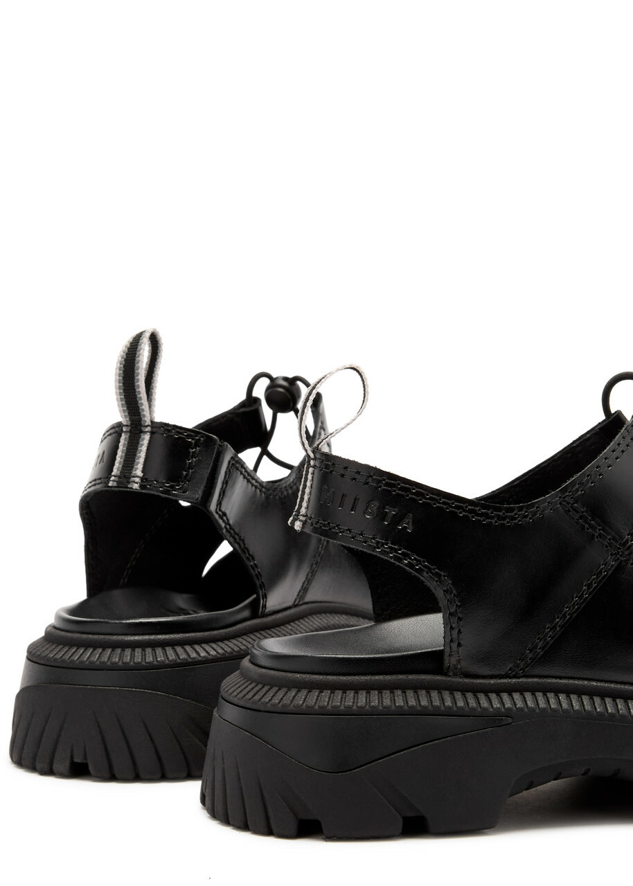 Miista Eunice Cut-out Leather Sandals Black